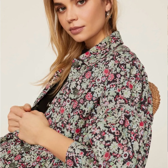 New Cinq A Sept, Party Print Lizzie Jacket, Garden Floral Peplum, Size 4 - Picture 13 of 13
